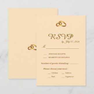 Gold Schrift Hochzeit-RSVP-Karte  RSVP Karte
