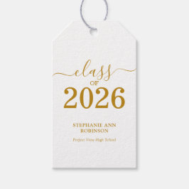 Gold Schrift Klasse 2026 Modern Geschenkanhänger