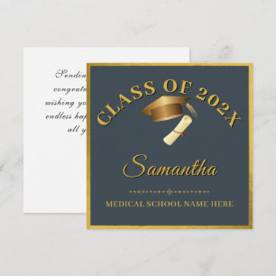 Gold Schrift Name Minimalist Feminine Abschlussjah Karte