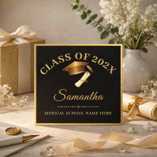 Gold Schrift Name Minimalist Feminine Abschlussjah Karte