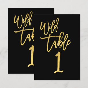 Gold Schrift Wilde Geburtstagsparty Tisch Nummer 1 Einladung