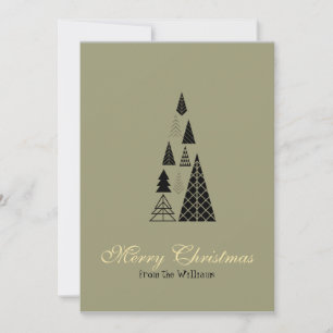 Gold Schriftart Minimalistischer Weihnachtsbaum We Feiertagskarte