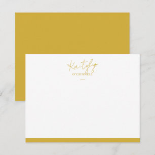 Gold Schriftname mit Rahmen Design Mitteilungskarte