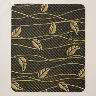 Gold & Schwarz: Blätter 3D Textur. Sherpadecke
