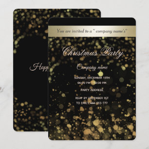 Gold/Schwarz-Bukett-Luxus-Weihnachtsgeschenk-Party Einladung