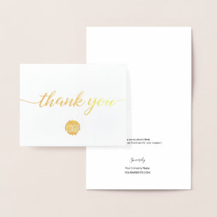 Gold Schwarz Business Elegant kleine Danksagung Folienkarte