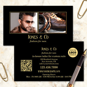 Gold Schwarz Custom-Fotos Herrenmode Einzelhandel Visitenkarte