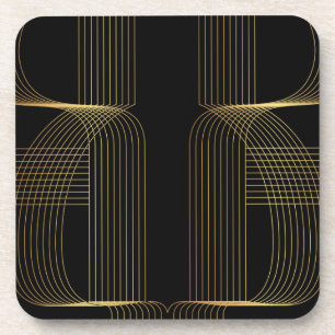 Gold, Schwarz, elegant, cool, einzigartig trendige Getränkeuntersetzer