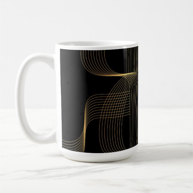 Gold, Schwarz, elegant, cool, einzigartig trendige Kaffeetasse (Links)