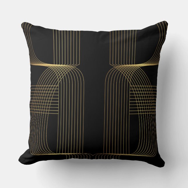 Gold, Schwarz, elegant, cool, einzigartig trendige Kissen (Vorderseite)