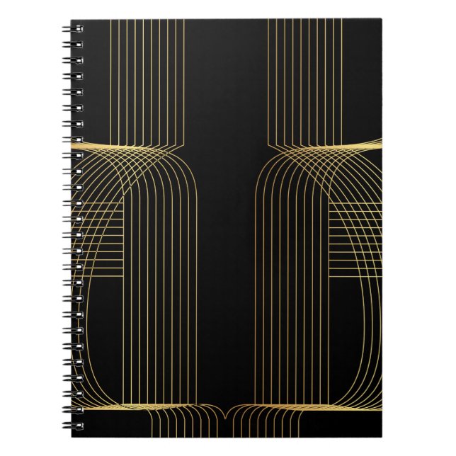 Gold, Schwarz, elegant, cool, einzigartig trendige Notizblock (Vorderseite)