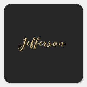 Gold schwarz farbige elegante moderne minimalistis quadratischer aufkleber