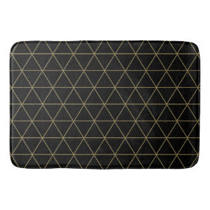 Gold Schwarz Geometrische Dreiecke Boho Glam Minim Badematte