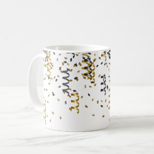 Gold Schwarz Konfetti Kaffeetasse