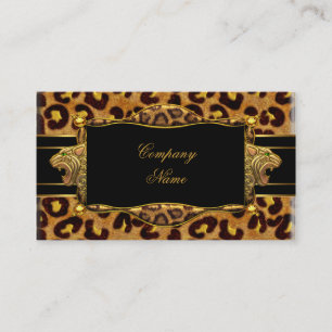 Gold Schwarz Leopard Gold Elegant Boutique 7 Visitenkarte