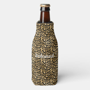 Gold-Schwarz-Leoparden-Druck Flaschenkühler