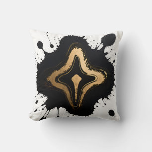 Gold-Schwarz-Marmor-Fluid-Abstrakt-Luxus Kissen