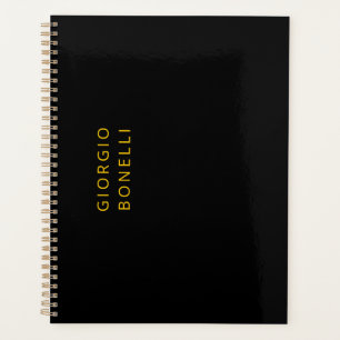 Gold & Schwarz minimalistischer moderner persönlic Planer