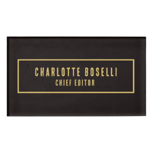 Gold & Schwarz minimalistischer moderner Profi Namenschild
