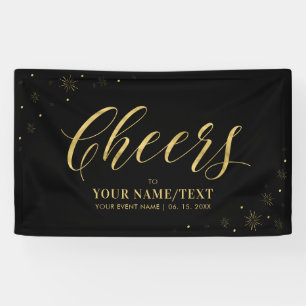 Gold & Schwarz Moderne Gratulation für jeden Anl Banner