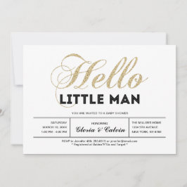 Gold, Schwarz | Moderne Typografie Kinderdusche Einladung