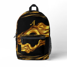 Gold Schwarz Monochrom Swirl Flüssig Gold Achempon