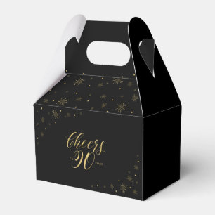 Gold & Schwarz   Prost 90 Jahre 90. Geburtstagsfei Geschenkschachtel