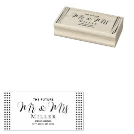 Gold & Schwarz Punkte personalisierte Hochzeit Gummistempel