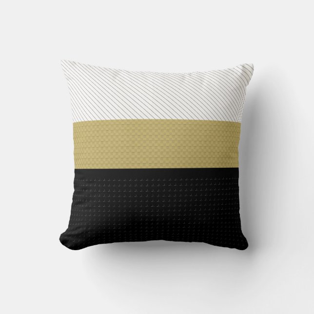 Gold, Schwarz und Weiß Kissen (Vorderseite)