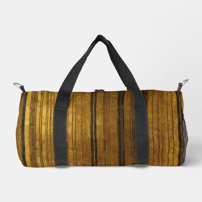 Gold Schwarz Vintag Art Deco Duffle Bag (Vorderseite)