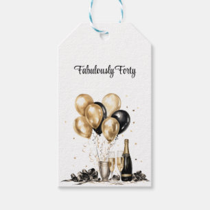 Gold Schwarz-weiß Balloon Bouquet Geschenktasten Geschenkanhänger