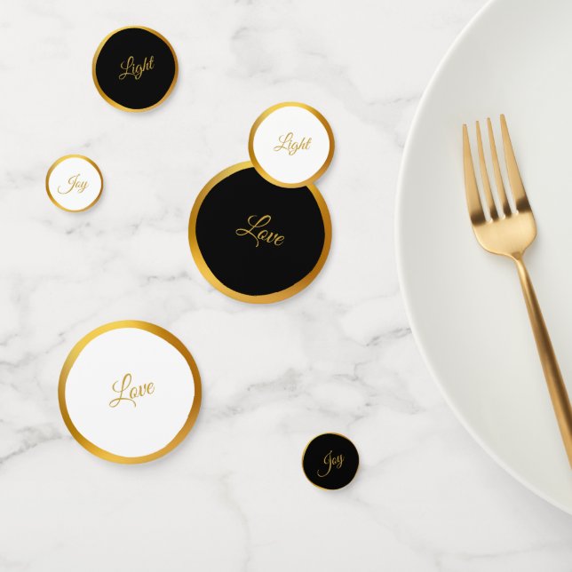 Gold Schwarz-weiß Table Confetti Konfetti (Gruppe)