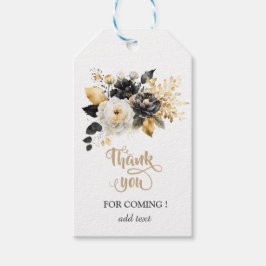 Gold Schwarz-weiße Blume Geschenkanhänger