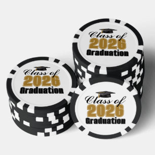 Gold-Schwarze Abiturparty 2026 Pokerchips