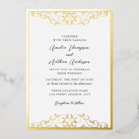Gold Schwarze Elegante Wirbel-Hochzeit