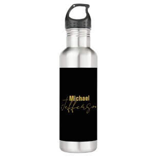 Gold schwarze Farbe elegant moderne minimalistisch Edelstahlflasche