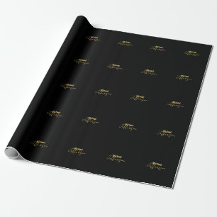 Gold schwarze Farbe elegant moderne minimalistisch Geschenkpapier