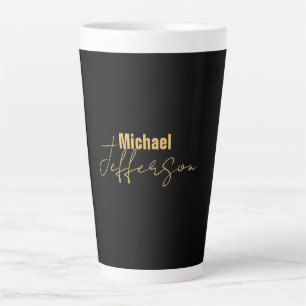 Gold schwarze Farbe elegant moderne minimalistisch Milchtasse