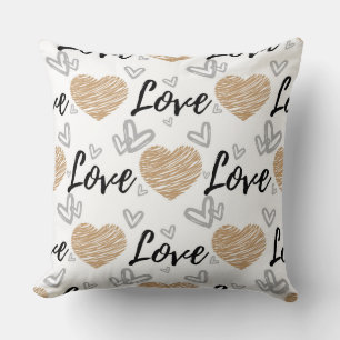 Gold/Schwarze Liebe Herzkissen Kissen