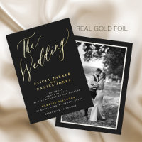 Gold schwarze Luxus elegante Schrift Foto Hochzeit