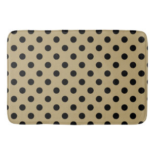 Gold & schwarze Polka Punkte Punkte Badematte