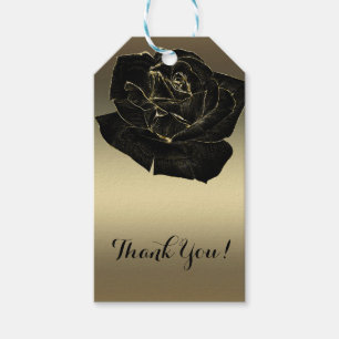 Gold & Schwarze Rose Glam Elegant Klassisch Schick Geschenkanhänger