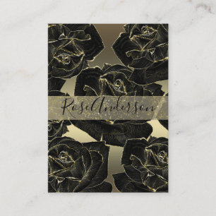 Gold & Schwarze Rose Glamour Elegant Klassisch Chi Visitenkarte