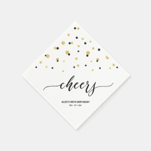 Gold-Schwarze Sechseck-Konfetti-Sekt-Zuruf-Persona Serviette