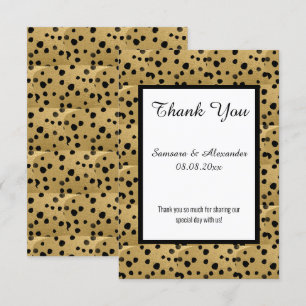 GOLD SCHWARZES LEOPARDEN DESIGN DANKSAGUNGSKARTE EINLADUNG
