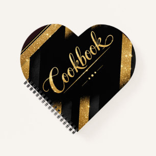 Gold Schwarzes Skript Luxus Glitter Modern Chic Lu Notizbuch