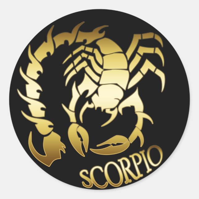GOLD SCORPIO RUNDER AUFKLEBER (Vorderseite)