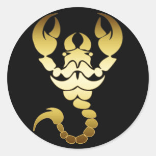 GOLD SCORPION RUNDER AUFKLEBER
