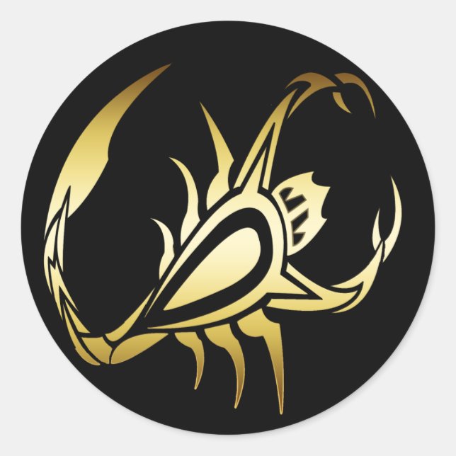 GOLD SCORPION RUNDER AUFKLEBER (Vorderseite)