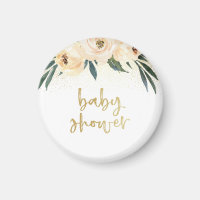 Gold Script Baby Dusche Rosa Blütenfarben